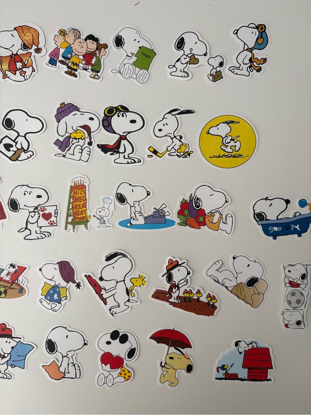 Snoopy & Charlie Brown Set of 60 Large Size Assorted Stickers